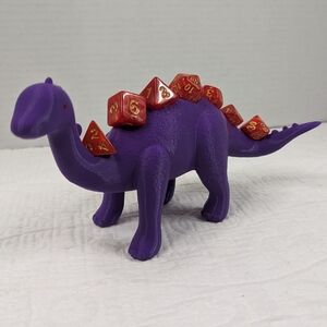 DND RPG Table Games‎ Dinosaur Dice Holder And Dice Set 3D Filament Purple/Red